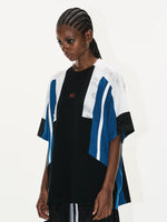 Colorblock Textured Embroidered Oversized T-Shirt 2