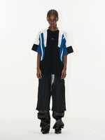 Colorblock Textured Embroidered Oversized T-Shirt 3