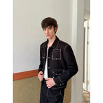 Contrast Stitch Gemstone Jacket and Pants Set 2