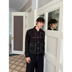 Contrast Stitch Gemstone Jacket and Pants Set 5