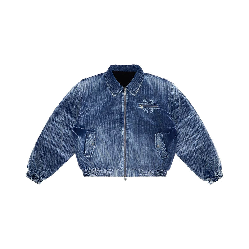 5997241081865,5997241081866,5997241081867, Corduroy Denim Bomber Jacket with Rivets