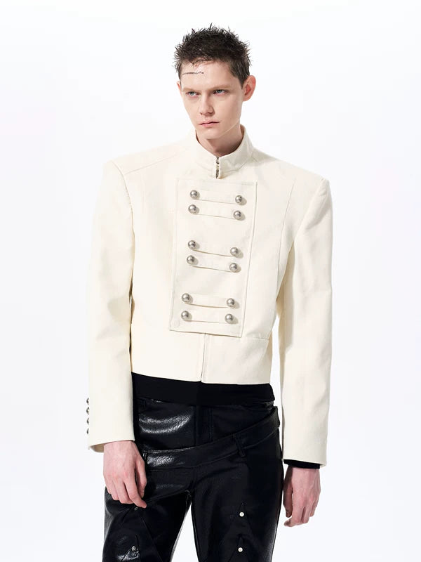 Corduroy Stand Collar Court Style Jacket 2