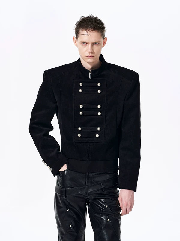 Corduroy Stand Collar Court Style Jacket 3