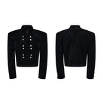 6191386766682,6191386766683,6191386766684,6191386766685, Corduroy Stand Collar Court Style Jacket