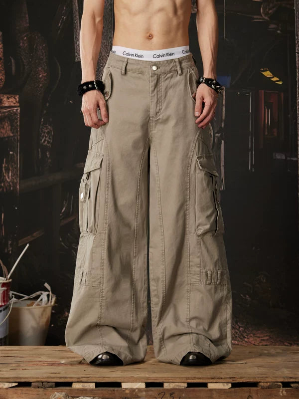 Cotton Cargo Wide Leg Pants 1