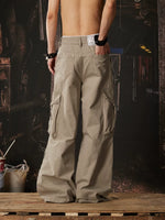 Cotton Cargo Wide Leg Pants 4