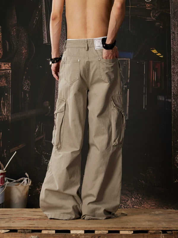 Cotton Cargo Wide Leg Pants 4