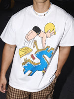 Cotton Cartoon Graphic Crew Neck T-Shirt 3