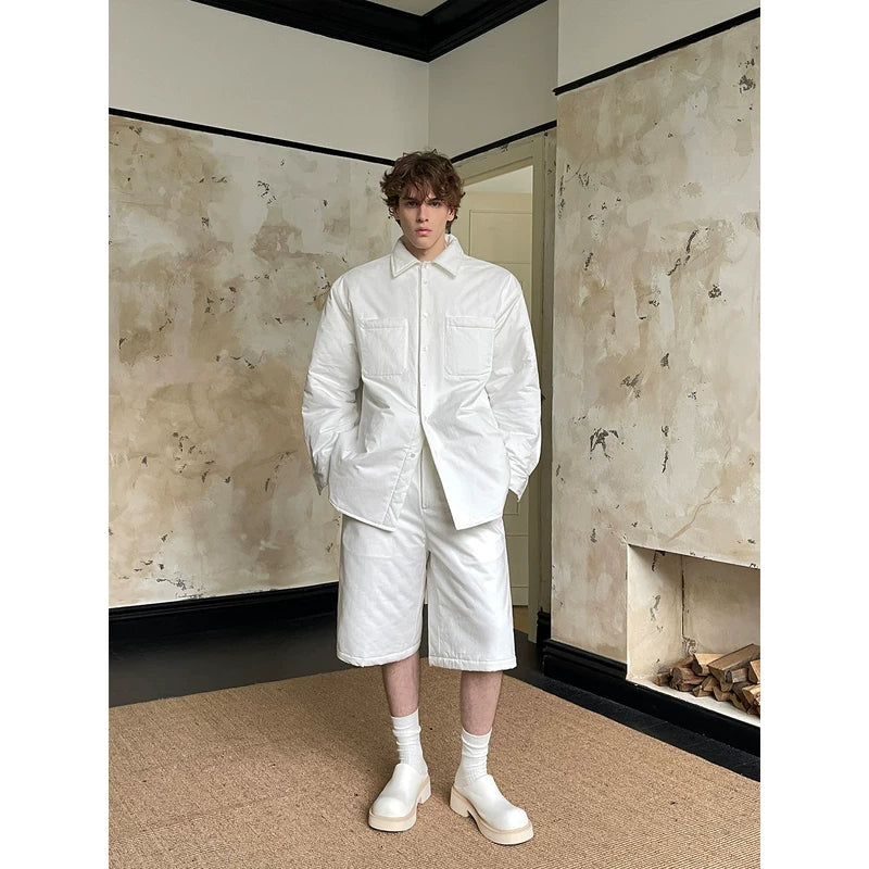 Cotton Coat and Wide-Leg Shorts Set 2