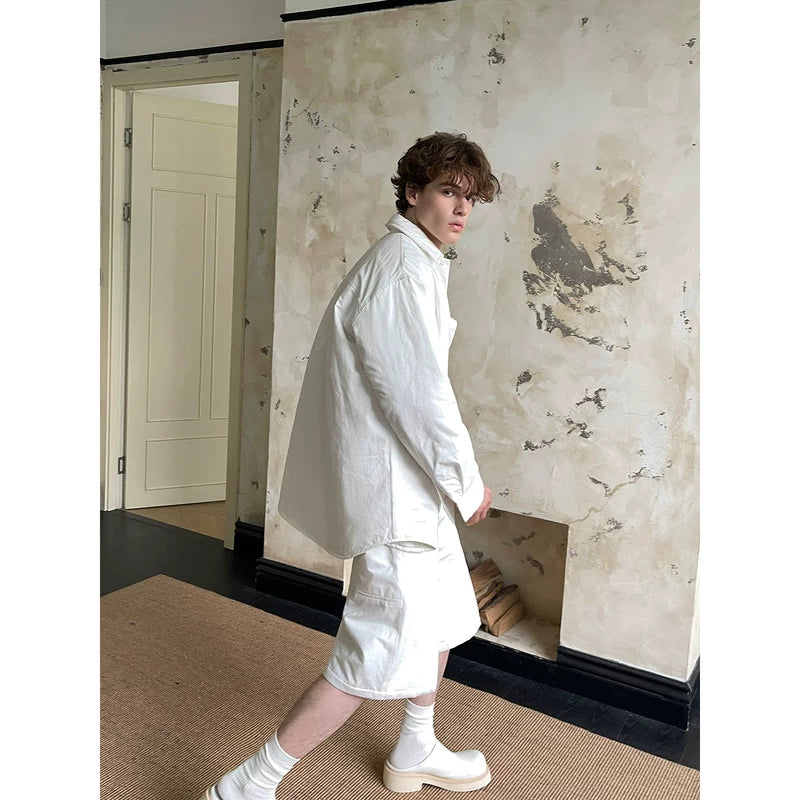 Cotton Coat and Wide-Leg Shorts Set 4