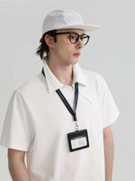 Cotton Diagonal Zipper Polo Shirt 4