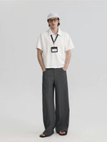 Cotton Diagonal Zipper Polo Shirt 5