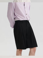 ,6209925459874,6209925459875,6209925459876, Cotton Double Pleat Mid-Length Suit Pants
