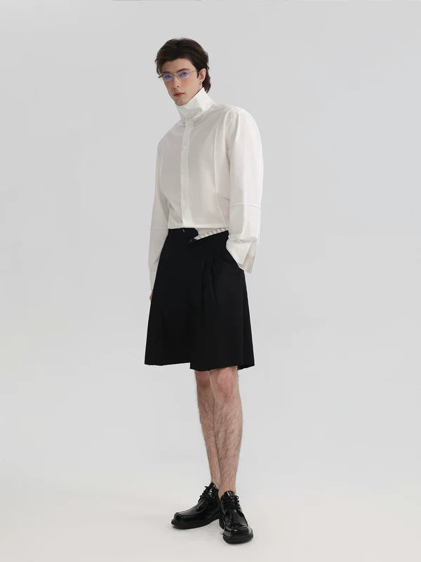 Cotton Double Pleat Mid-Length Suit Pants 5
