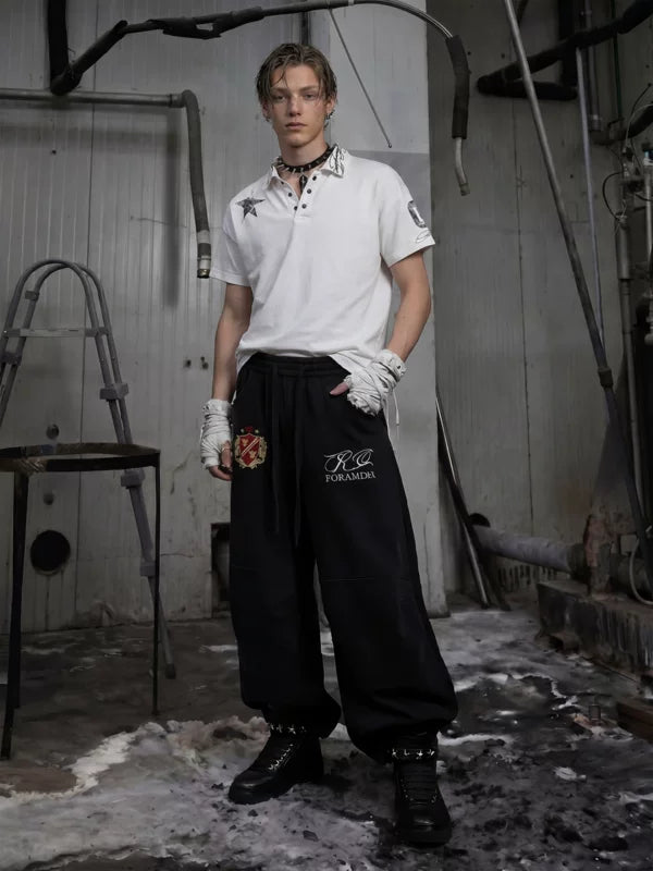 Cotton Graphic Print Collared Polo Shirt 4