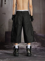 Cotton Multi-Pocket Ribbon Cargo Capri Pants 4