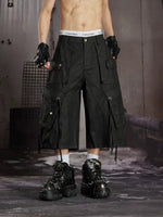 Cotton Multi-Pocket Ribbon Cargo Capri Pants 5