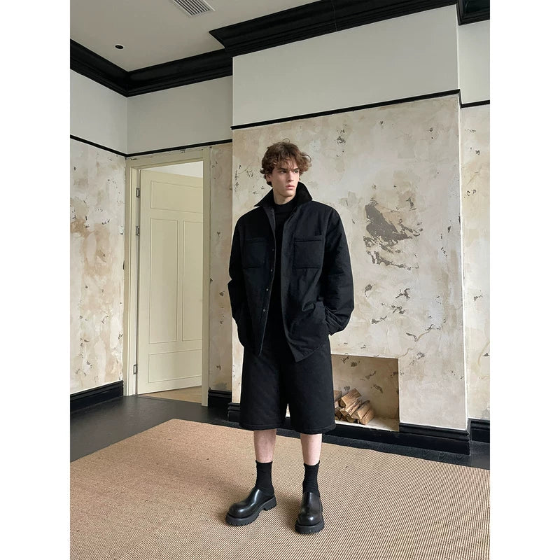Cotton-Padded Jacket and Shorts Suit Set 5