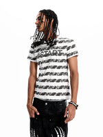 Cotton Skull Striped Rhinestone T-Shirt 3