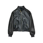 Crocodile-Print Sheepskin Harrington Jacket 1