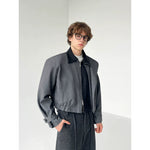 Cropped Double-Layer Zip Short Jacket 3