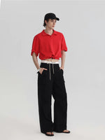 Cropped Drawstring Short Sleeve Polo Shirt 2