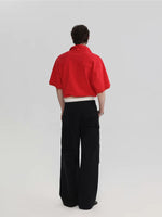 Cropped Drawstring Short Sleeve Polo Shirt 5