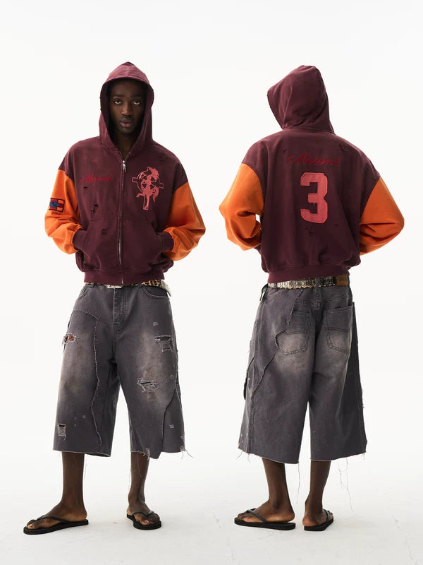 Cross Horse Graphic Zip Hoodie Cardigan 1