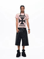 Cross Letter Print Slim Fit T-Shirt 4