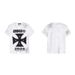 6061618452794,6061618452795,6061618452796,6061618452797, Cross Letter Print Slim Fit T-Shirt