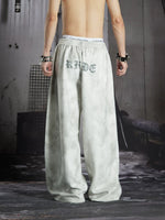 Cross Print Loose Fit Tie-Dye Pants 2
