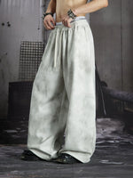Cross Print Loose Fit Tie-Dye Pants 4