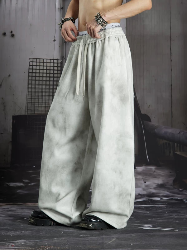 Cross Print Loose Fit Tie-Dye Pants 4
