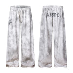 6260003019643,6260003019644,6260003019645,6260003019646, Cross Print Loose Fit Tie-Dye Pants