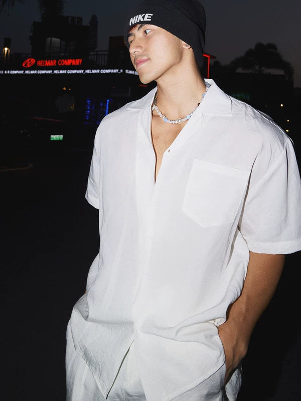 Cuban Collar Shirt and Shorts Set 5
