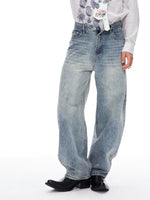 ,5779147712403,5779147712404,5779147712405, Curved Blade Loose Straight Leg Jeans