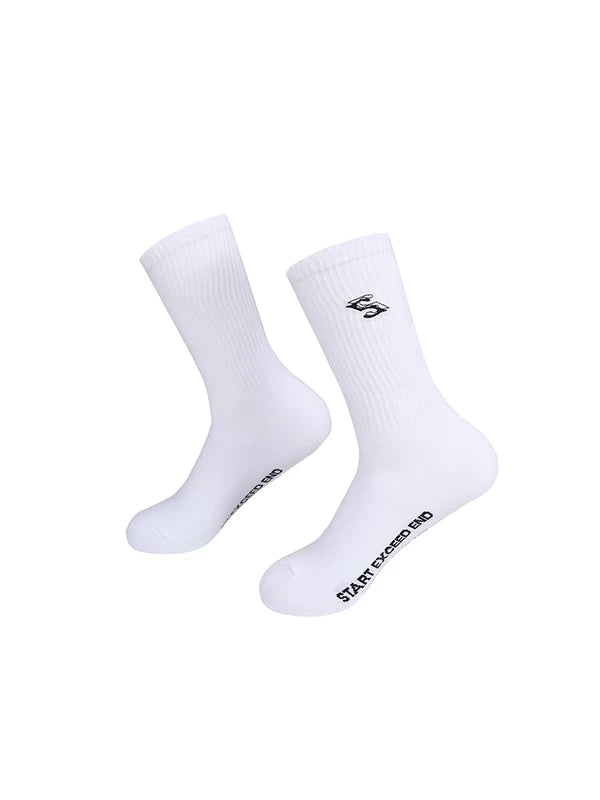 ,5800876010838, Custom Letter Embroidery Mid-Calf Cotton Socks