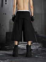 Deconstructed Buckle Detail Loose Capri Pants 4