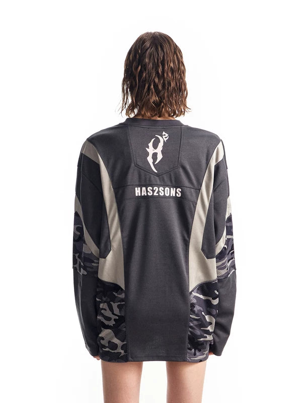 Deconstructed Camouflage Mesh Panel Pullover 2