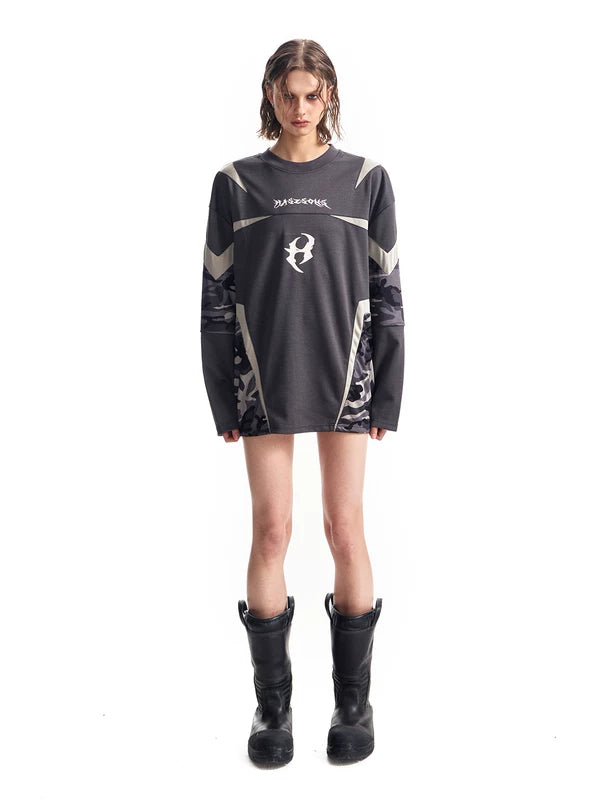 Deconstructed Camouflage Mesh Panel Pullover 3