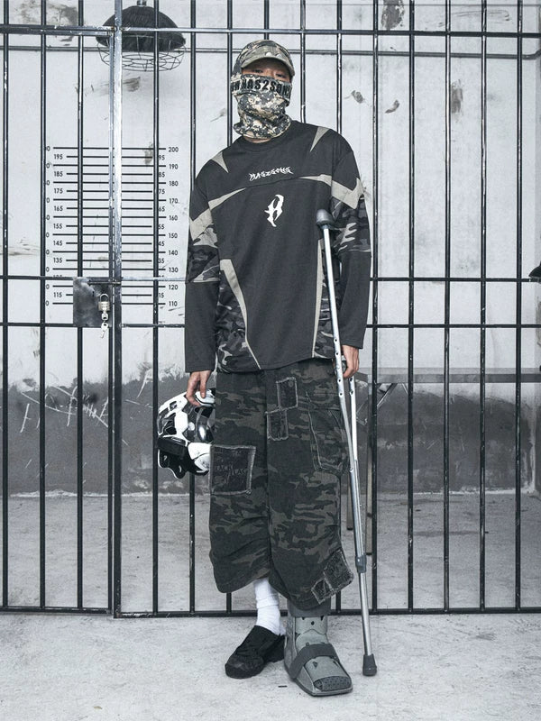 Deconstructed Camouflage Mesh Panel Pullover 5