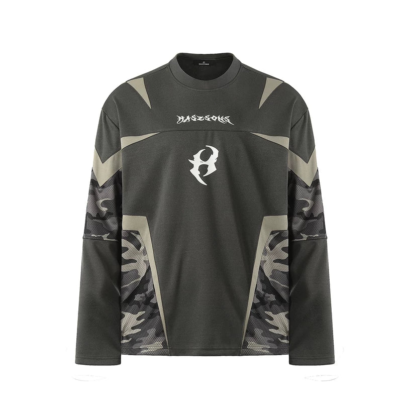 5526777865059,5526777865060,5526777865061, Deconstructed Camouflage Mesh Panel Pullover