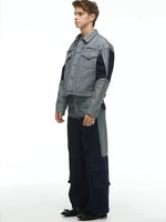 Deconstructed Denim Jacket and Cargo Pants Set 2