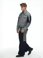 Deconstructed Denim Jacket and Cargo Pants Set 4
