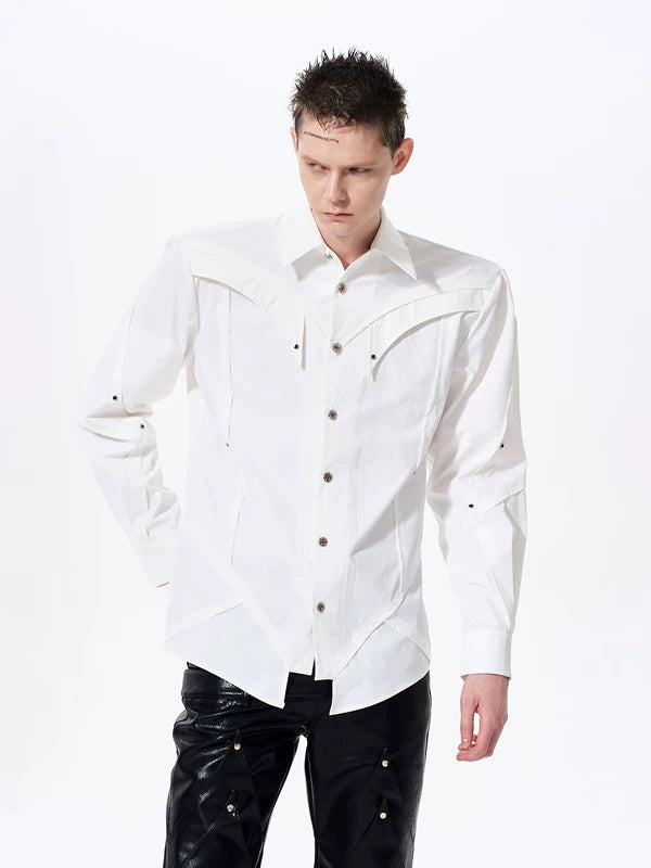 Deconstructed Design Long Sleeve Shirt 4