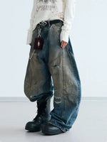 Deconstructed Distressed Loose Fit Jeans Pants 2