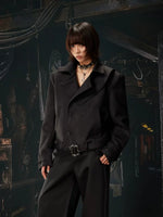 Deconstructed Double-Breasted Cropped Collared Jacket 2