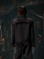 Deconstructed Double-Breasted Cropped Collared Jacket 3