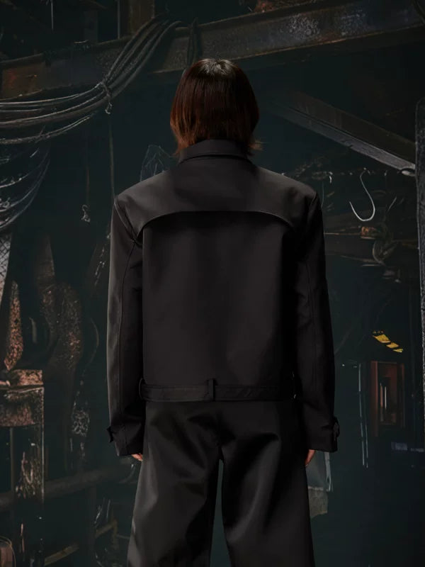 Deconstructed Double-Breasted Cropped Collared Jacket 3