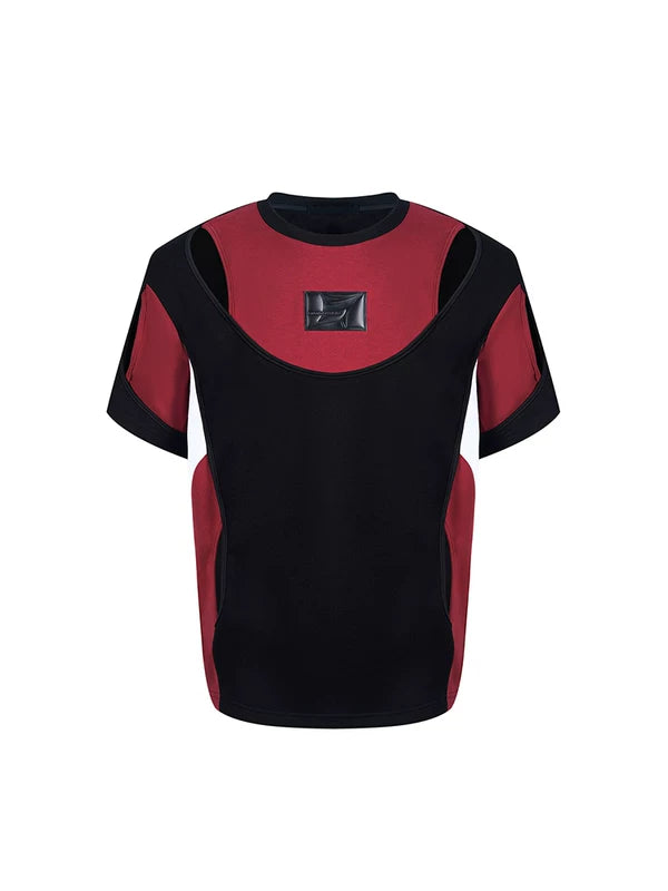 Deconstructed Double-Layer Patchwork Short-Sleeve T-Shirt 5